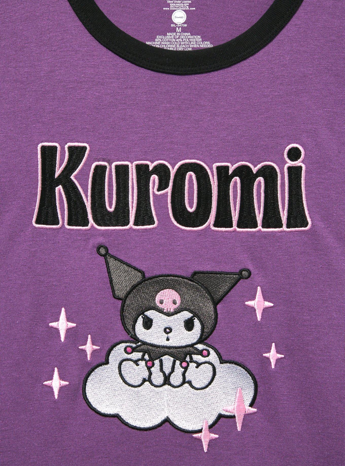 Sanrio Kuromi Cloud Portrait Women's Ringer T-Shirt