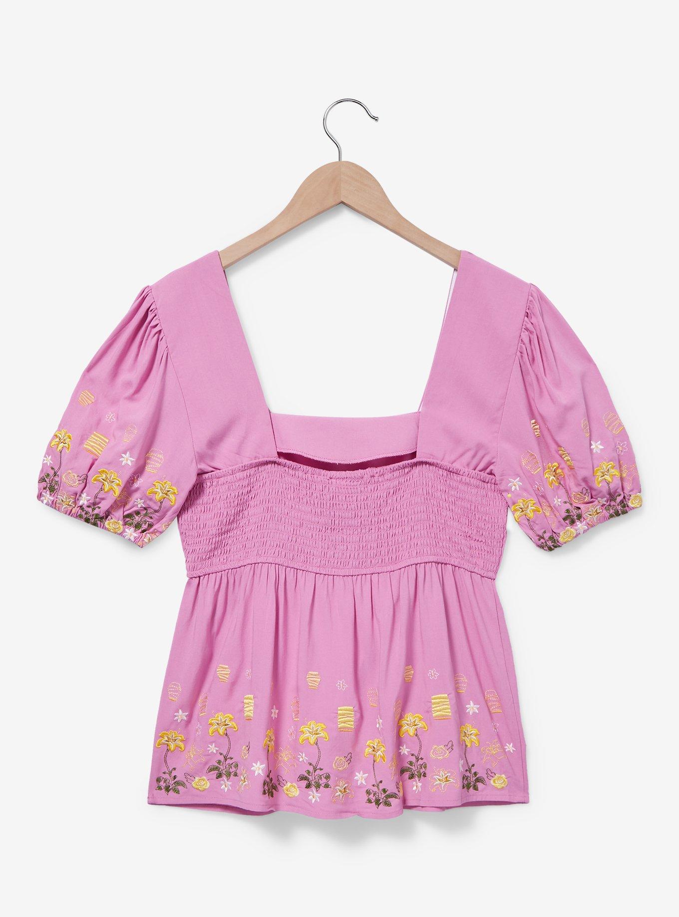 Disney Tangled Lanterns and Flowers Women's Plus Size Smock Top &mdash; BoxLunch Exclusive, , hi-res