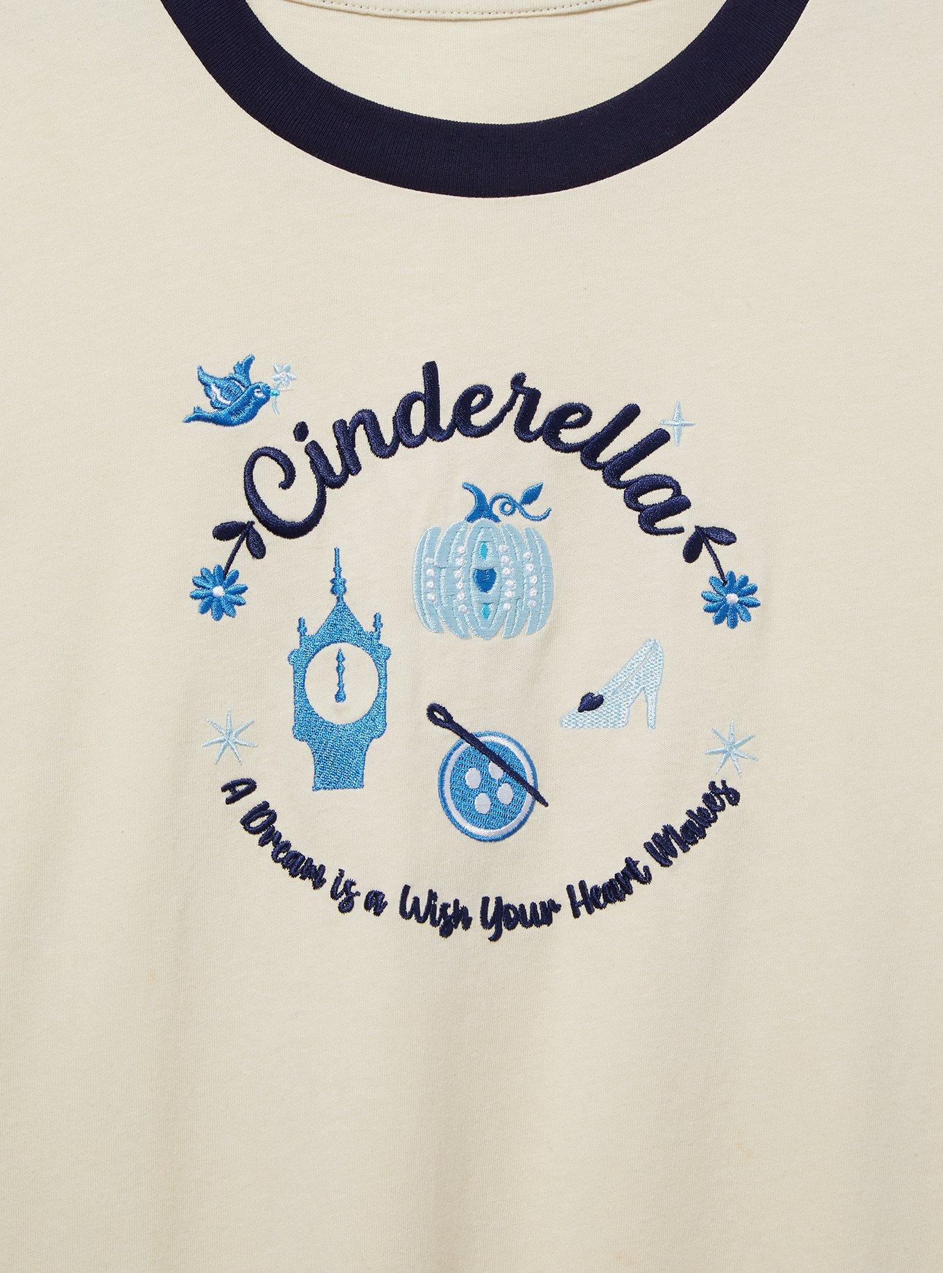 Her Universe Disney Cinderella Icons Ringer Women's T-Shirt - BoxLunch Exclusive, OFF WHITE, alternate
