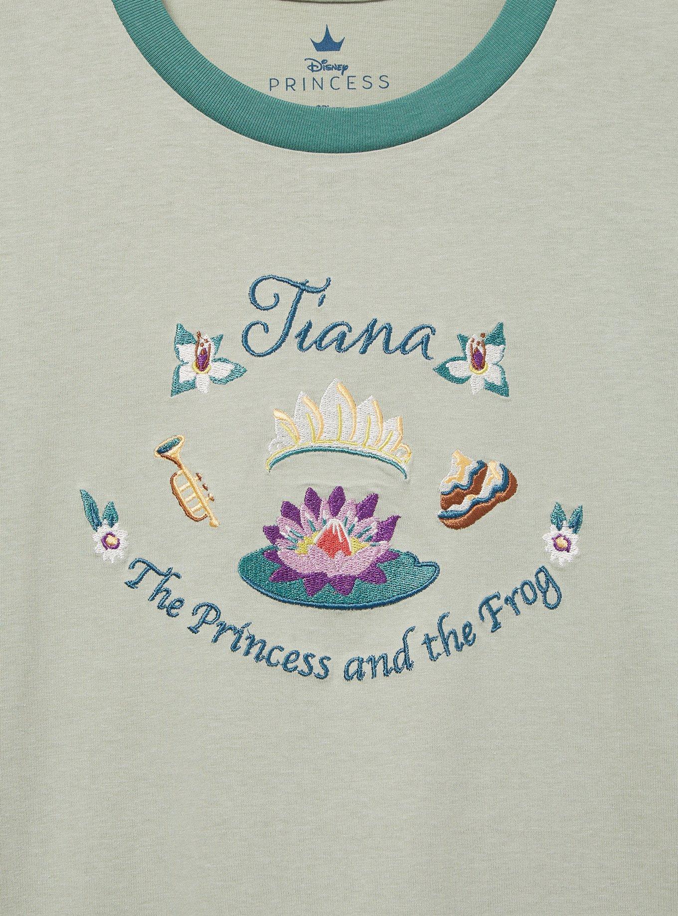 Disney The Princess and the Frog Tiana Icons Women's Plus Size Ringer T-Shirt &mdash; BoxLunch Exclusive, LIGHT GREEN, alternate