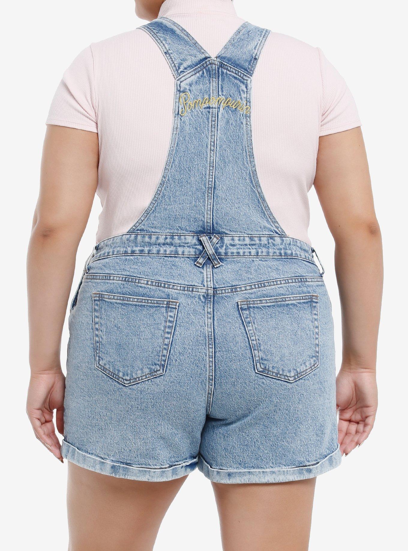 Pompompurin Sweets Denim Shortalls Plus Size, MULTI, alternate