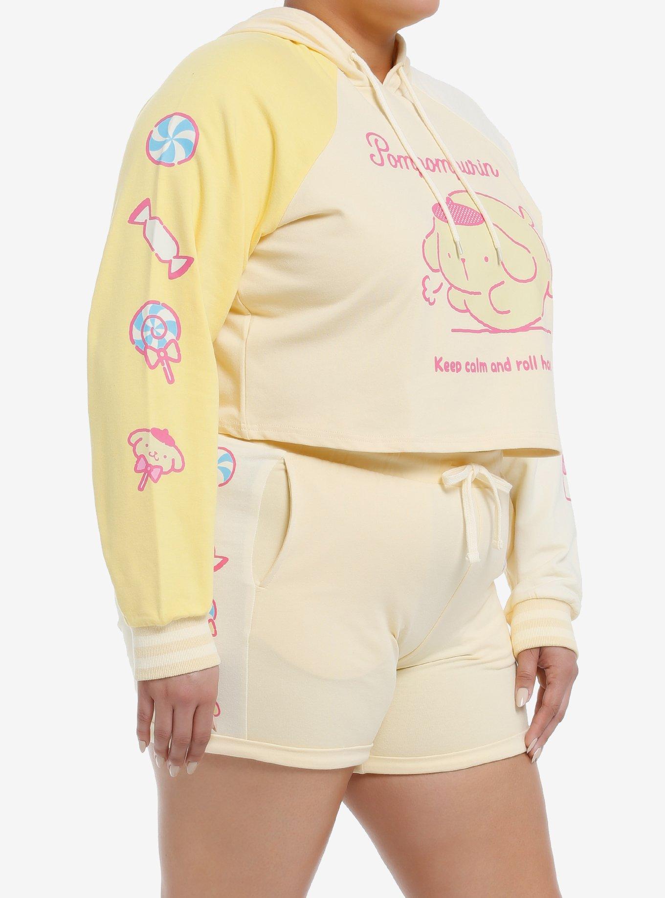 Pompompurin Sweets Girls Crop Hoodie Plus Size, MULTI, alternate