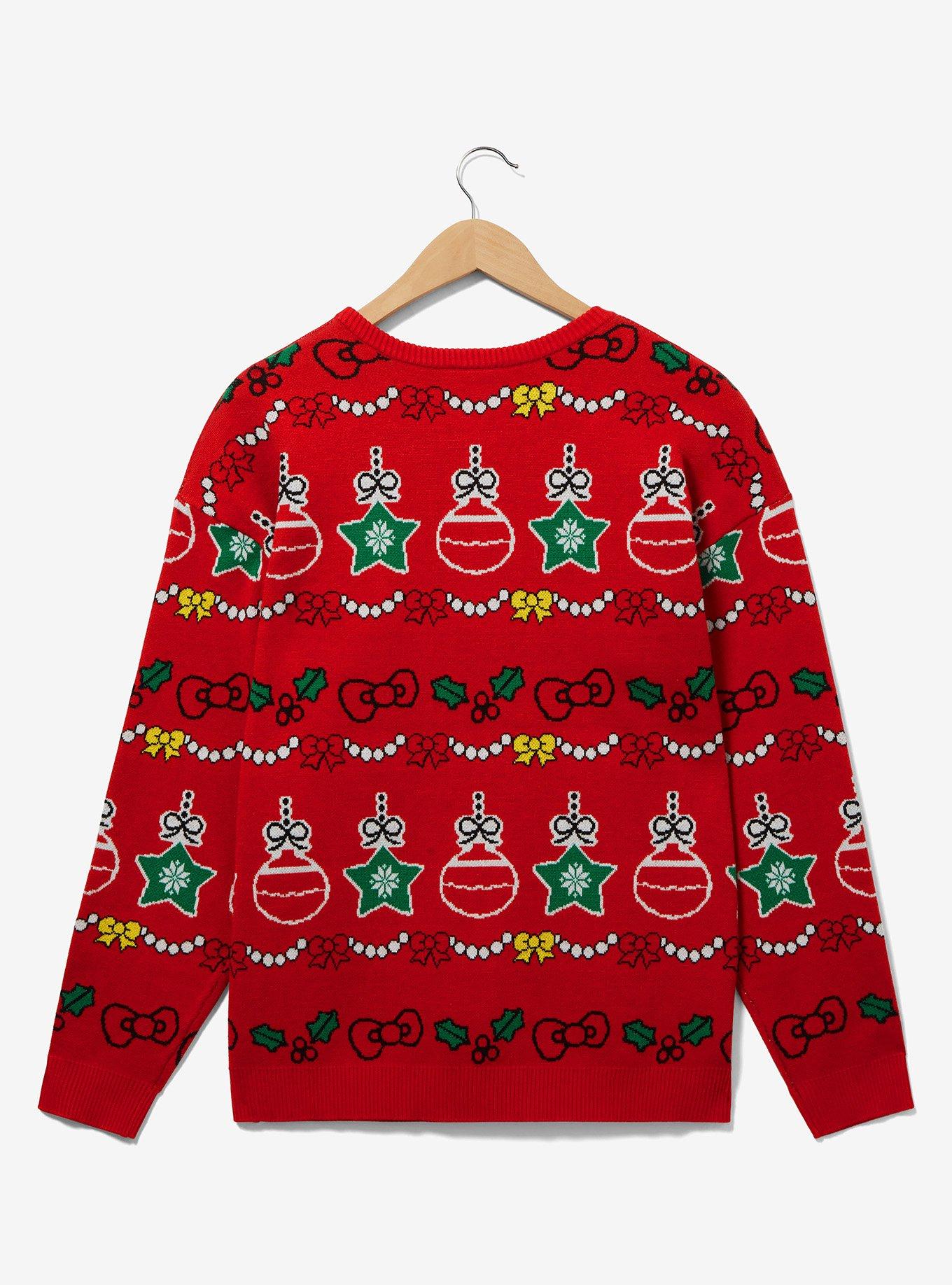 Sanrio Hello Kitty Happy Holidays Women's Sweater - BoxLunch Exclusive, RED, alternate