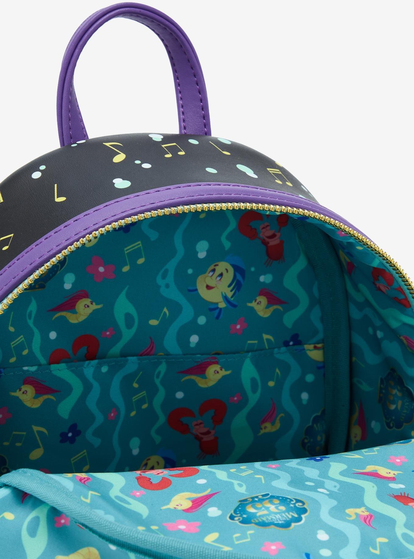 Loungefly Disney The Little Mermaid 35th Anniversary Ariel Glow-in-the-Dark Mini Backpack, , alternate