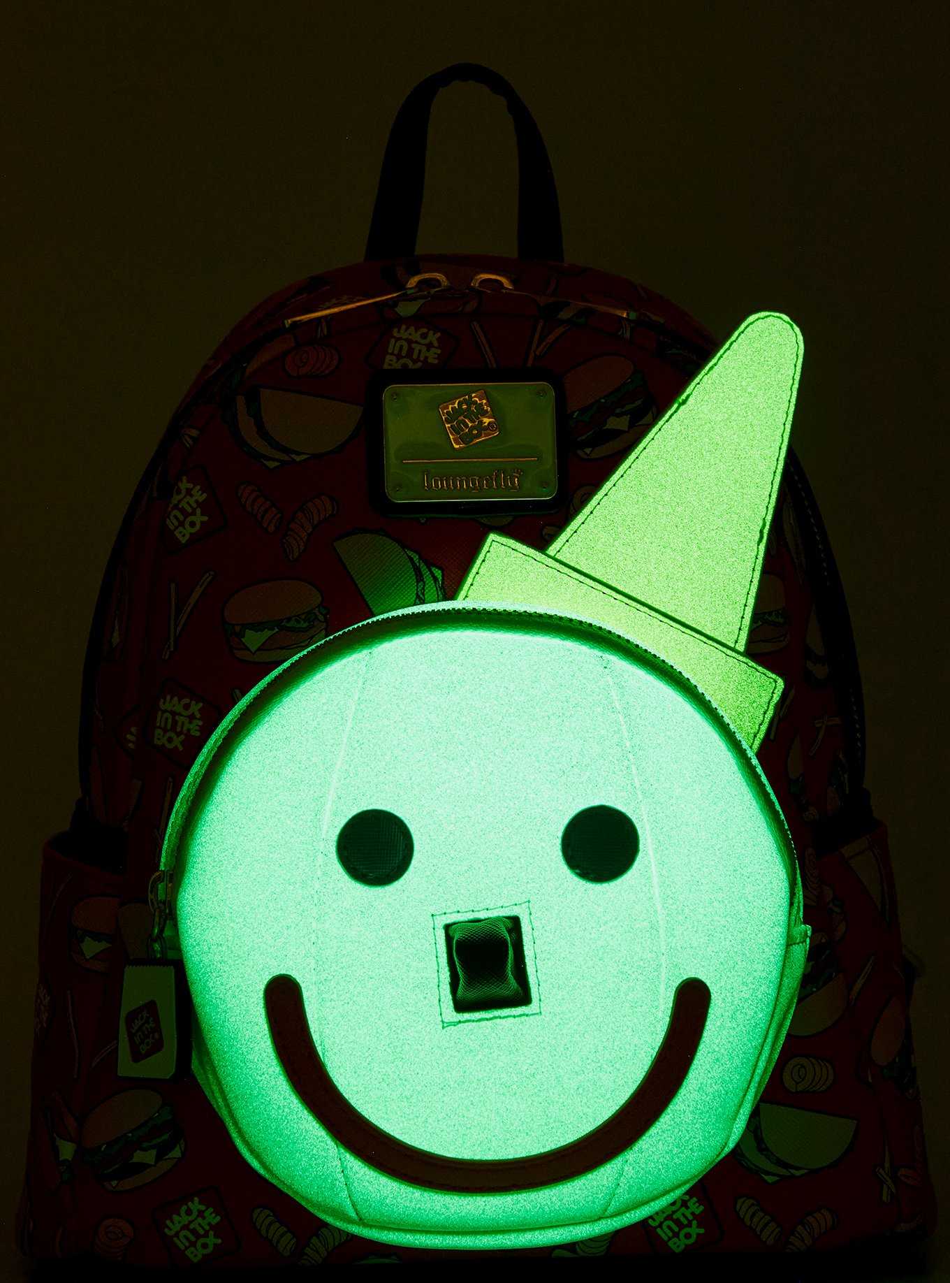 Loungefly Jack in the Box Mascot Glow-in-the-Dark Mini Backpack, , hi-res