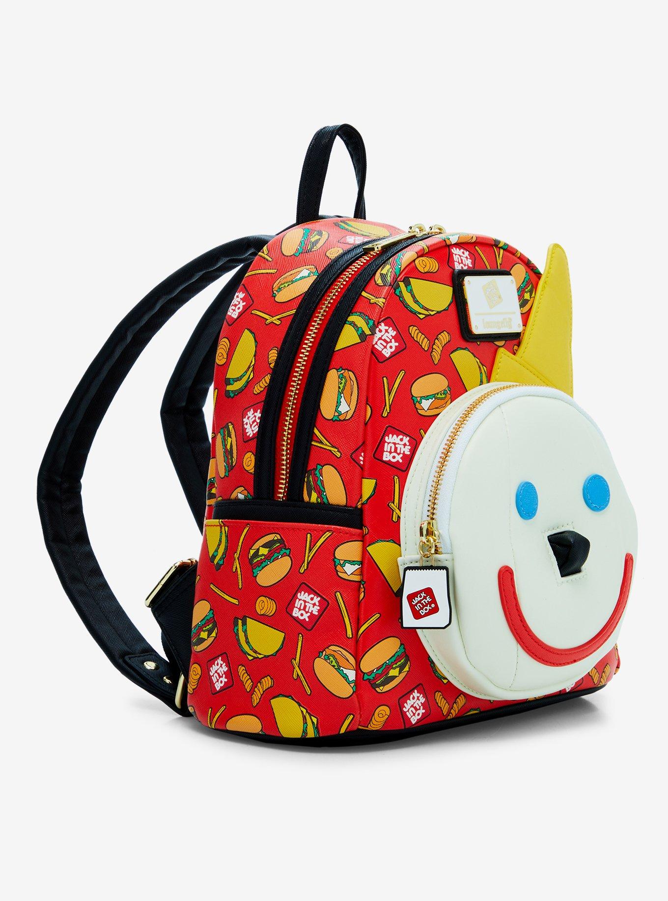 Loungefly Jack in the Box Mascot Glow-in-the-Dark Mini Backpack