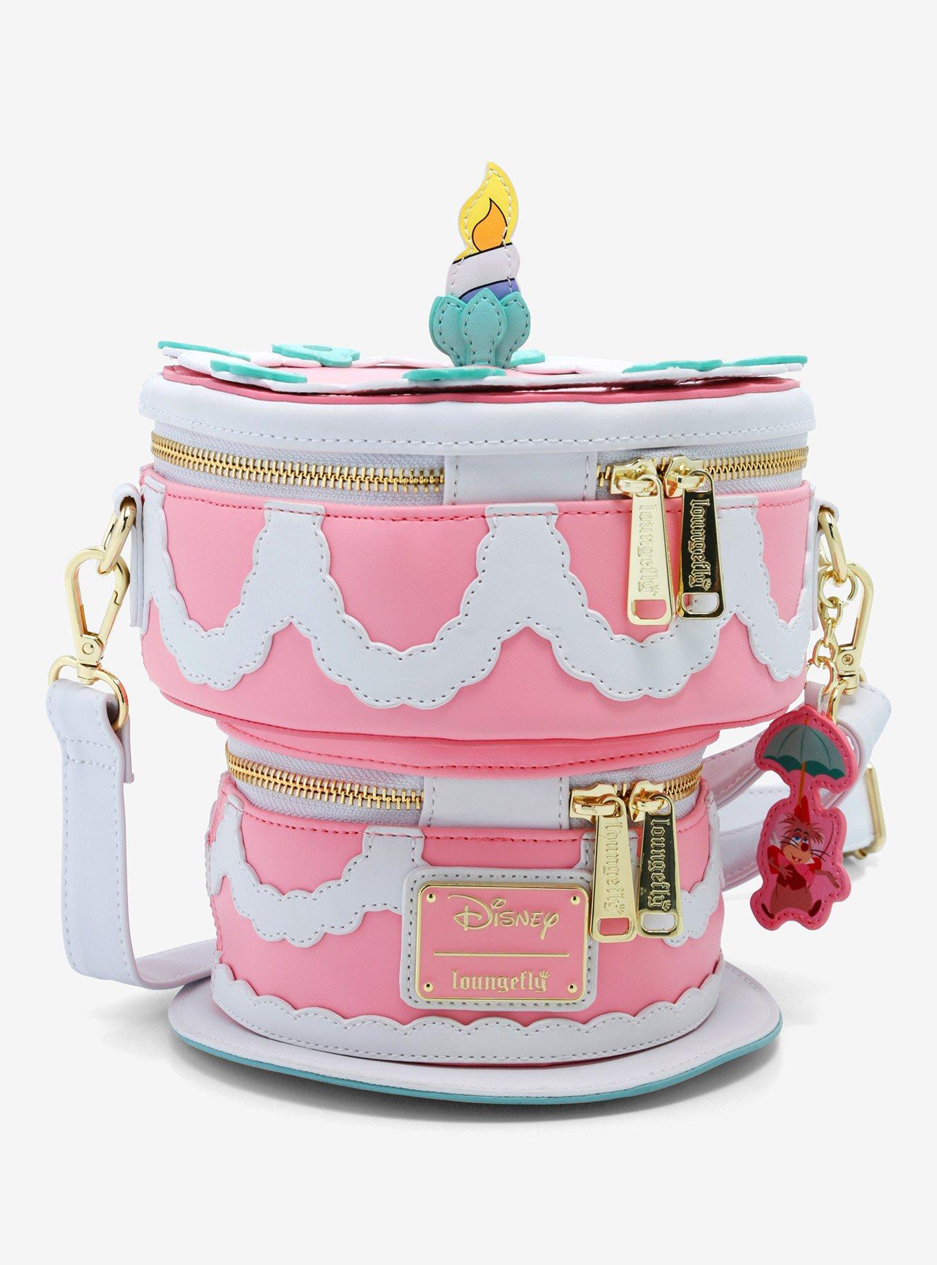 Loungefly Disney Alice in Wonderland Unbirthday Cake Glow-in-the-Dark Figural Crossbody, , alternate