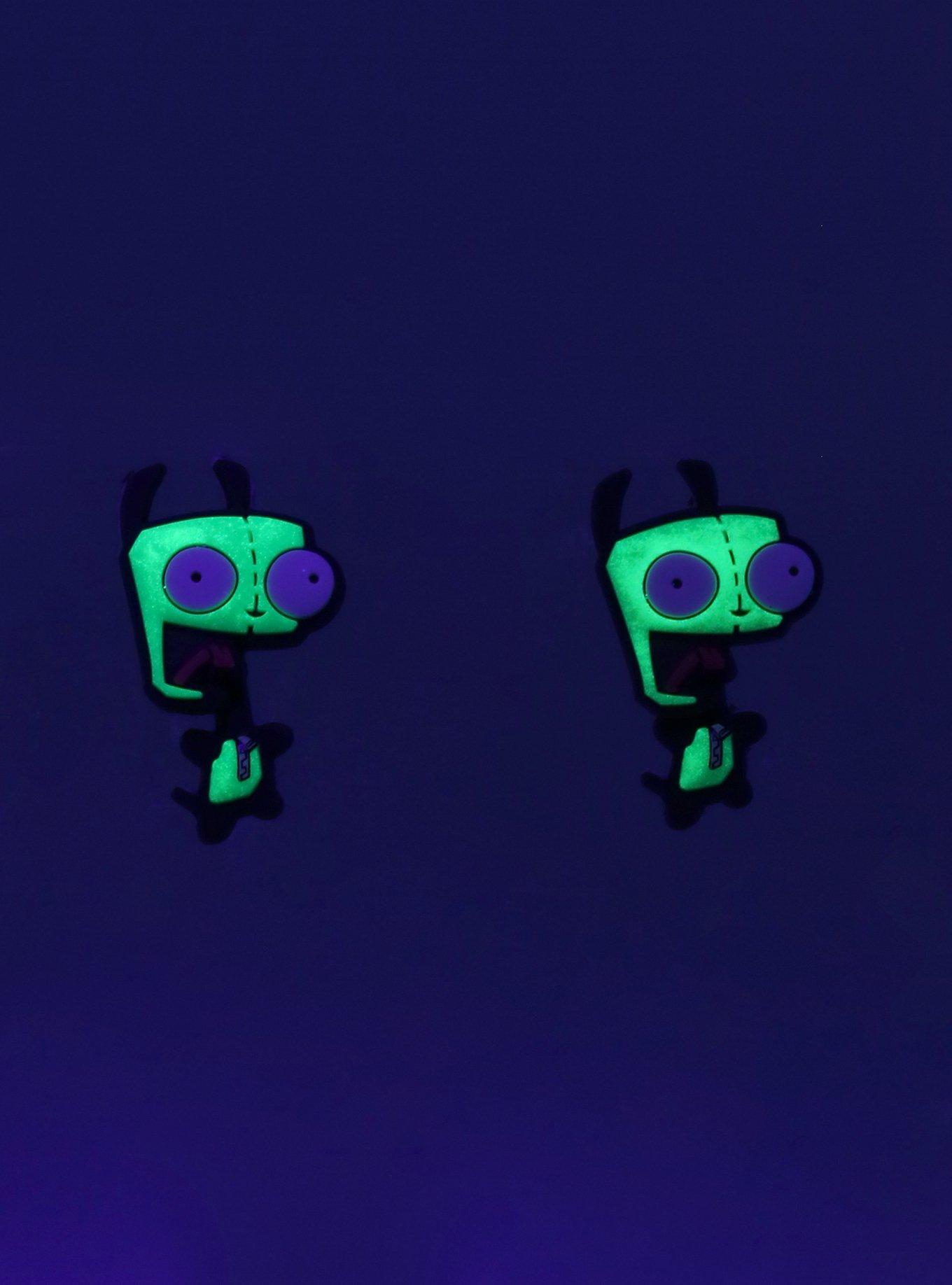 Invader Zim GIR Glow-In-The-Dark Front/Back Earrings, , alternate