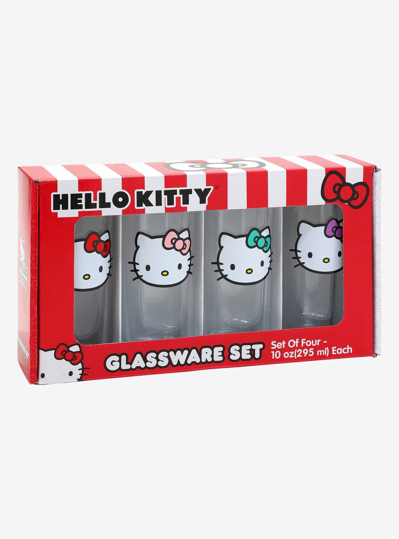 Sanrio Hello Kitty Faces Multicolor Bow Glass Set, , hi-res