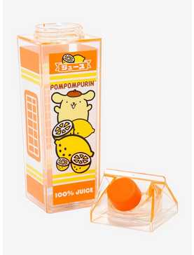Sanrio Pompompurin Lemon Milk Carton Water Bottle — BoxLunch Exclusive, , hi-res