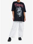 Tupac Portrait Girls Oversized T-Shirt, BLACK, alternate