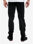 Black Thigh Pocket & Suspender Jogger Pants, , alternate