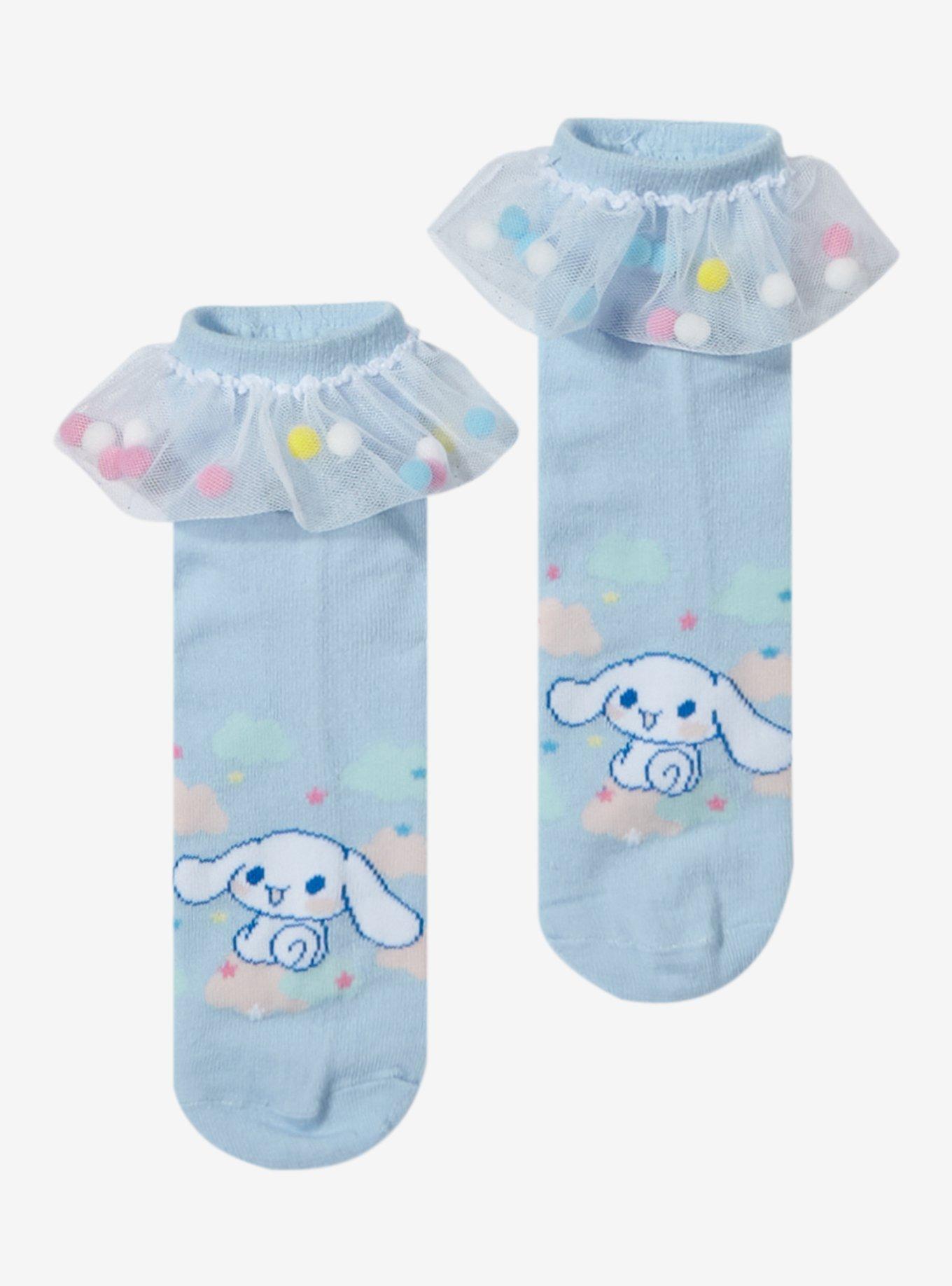 Cinnamoroll Pom Ruffle Ankle Socks, , alternate