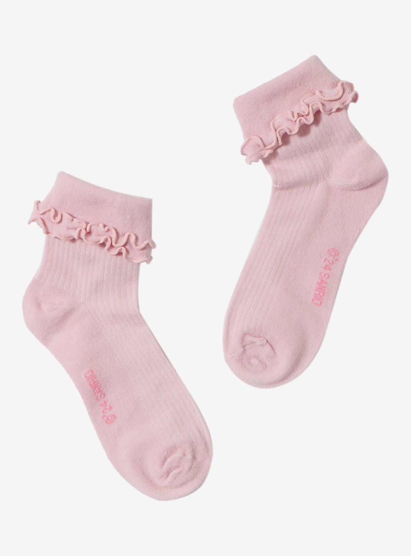 Hello Kitty Folded Lettuce Trim Ankle Socks, , alternate