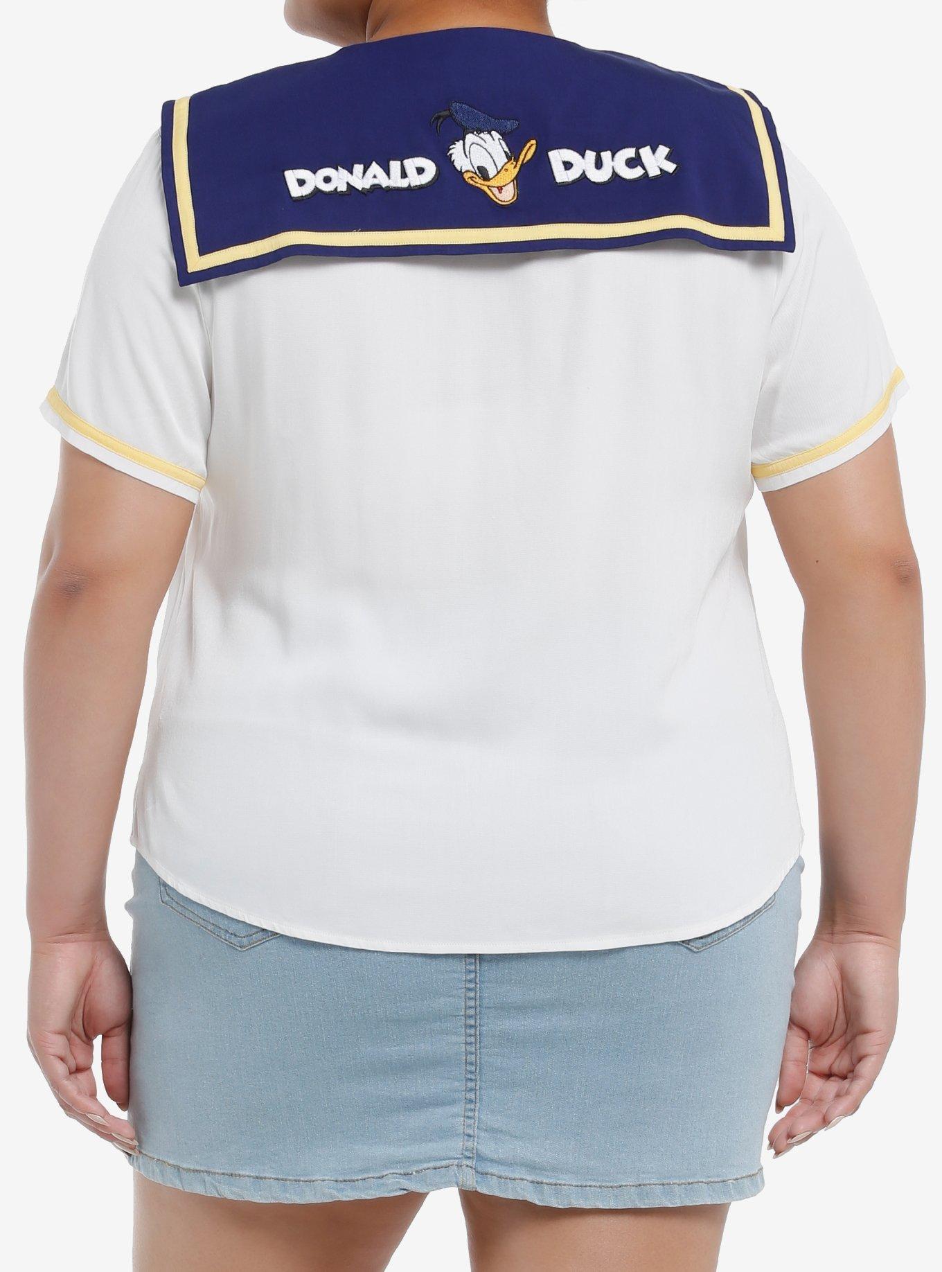 Her Universe Disney Donald Duck Sailor Girls Woven Button-Up Plus Size, MULTI, alternate