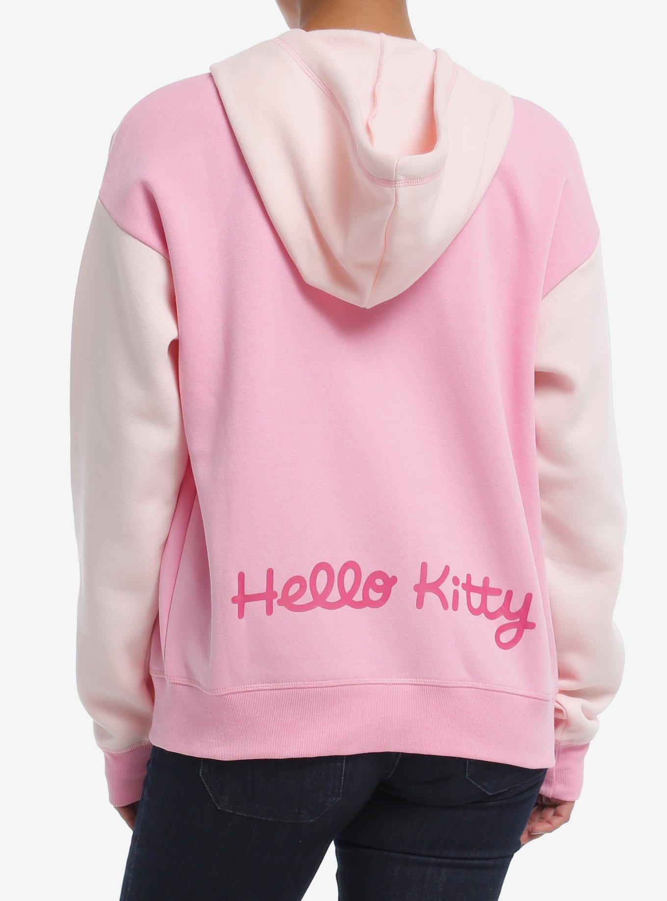 Hello Kitty Rhinestone Color-Block Girls Hoodie, PINK, alternate