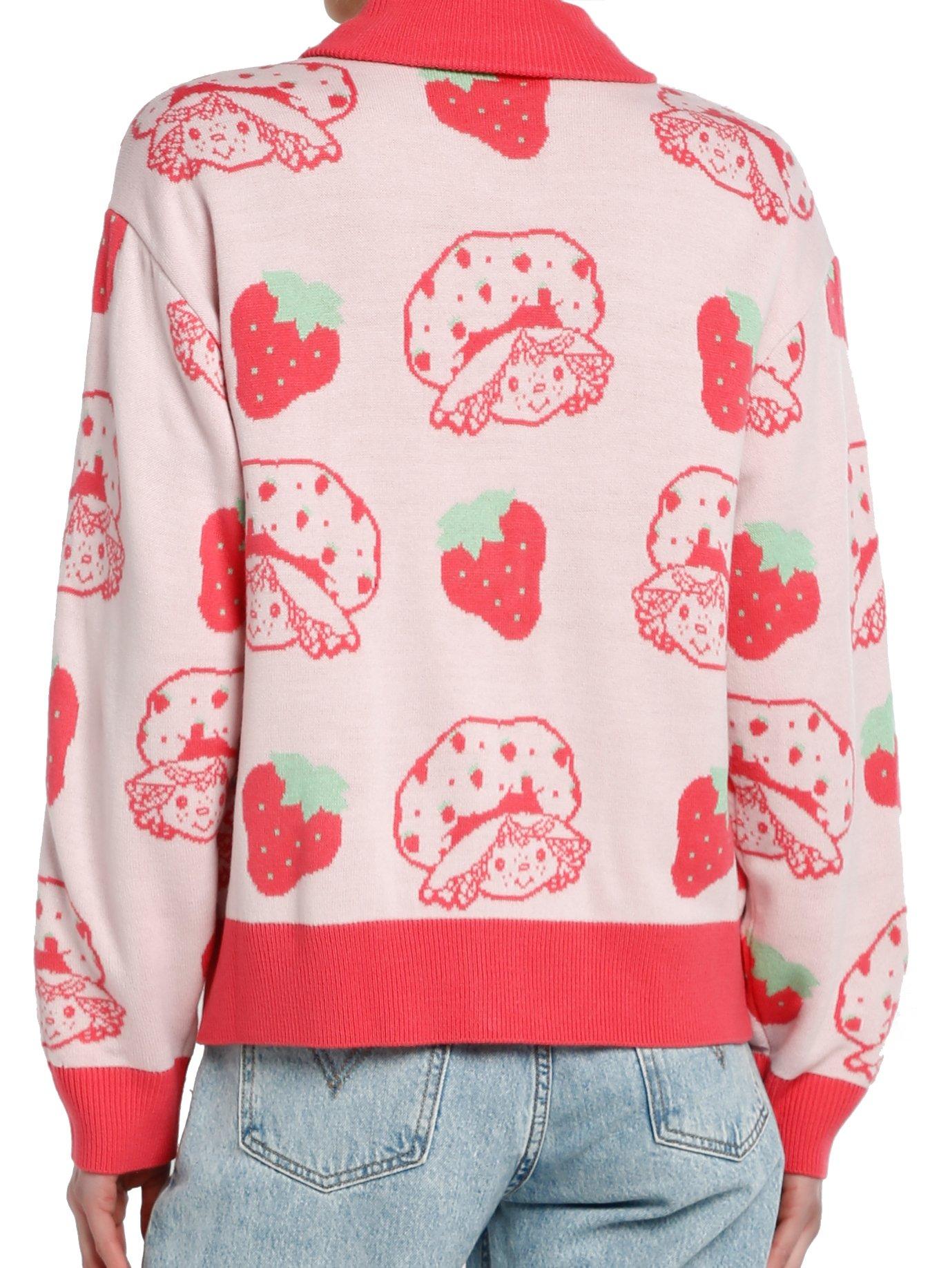 Strawberry Shortcake Bows Girls Collared Cardigan, MULTI, alternate