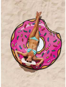 Giant Frosted Donut Beach Towel Blanket, , hi-res