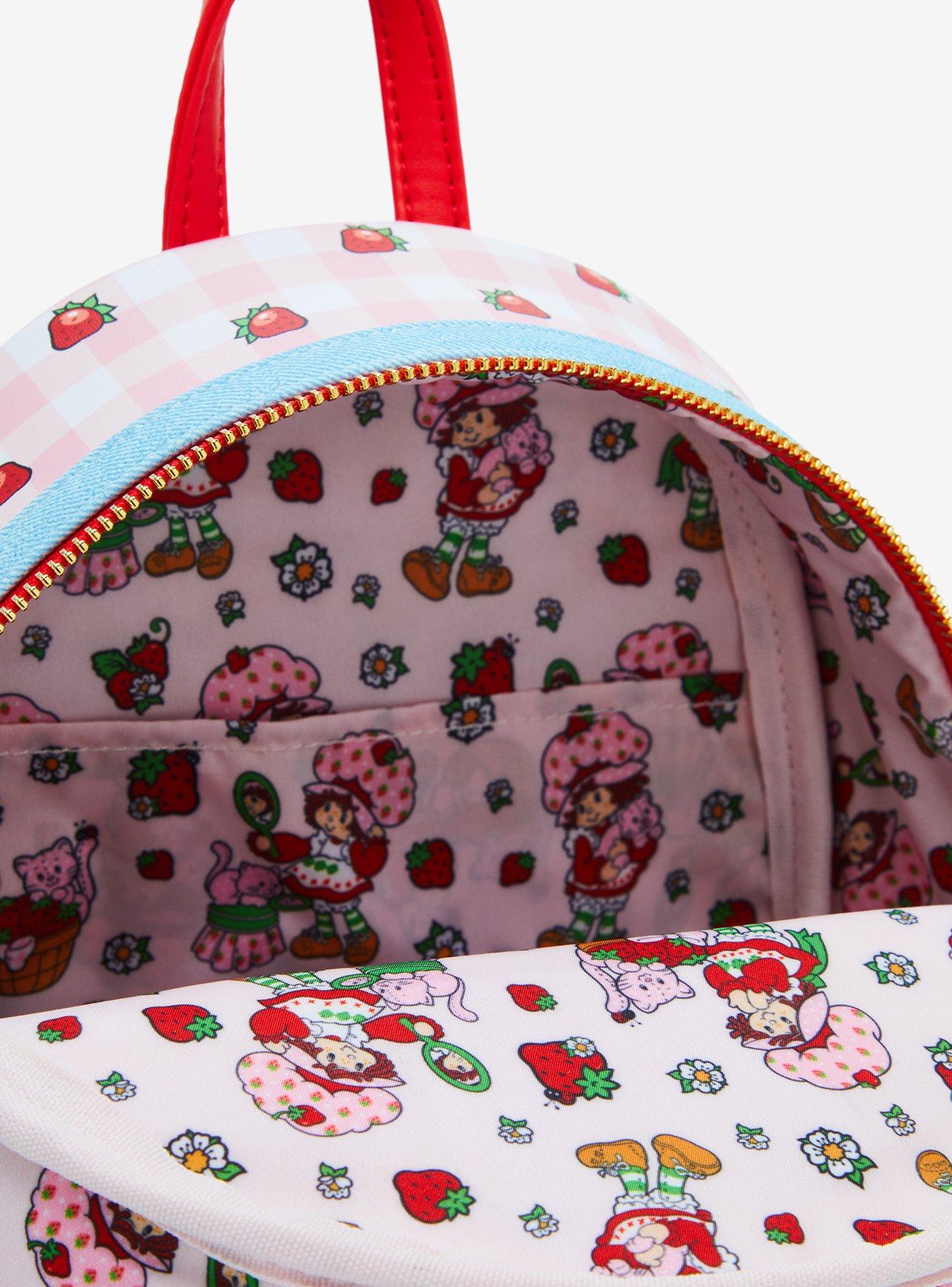 Loungefly Strawberry Shortcake Gingham Scented Mini Backpack, , alternate