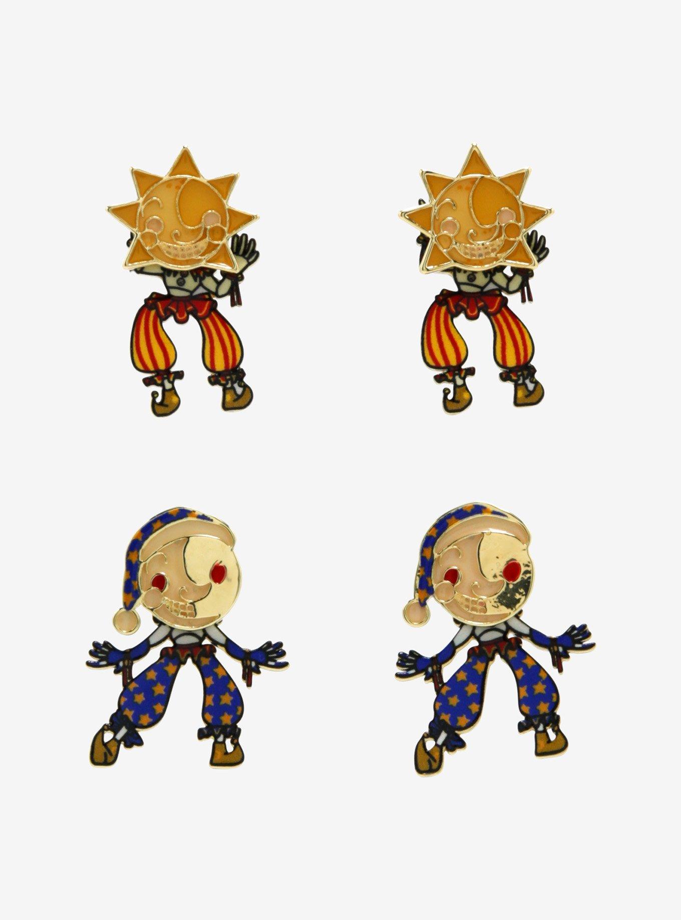 Five Nights At Freddy's Sun & Moon Glow-In-The-Dark Drop Earrings