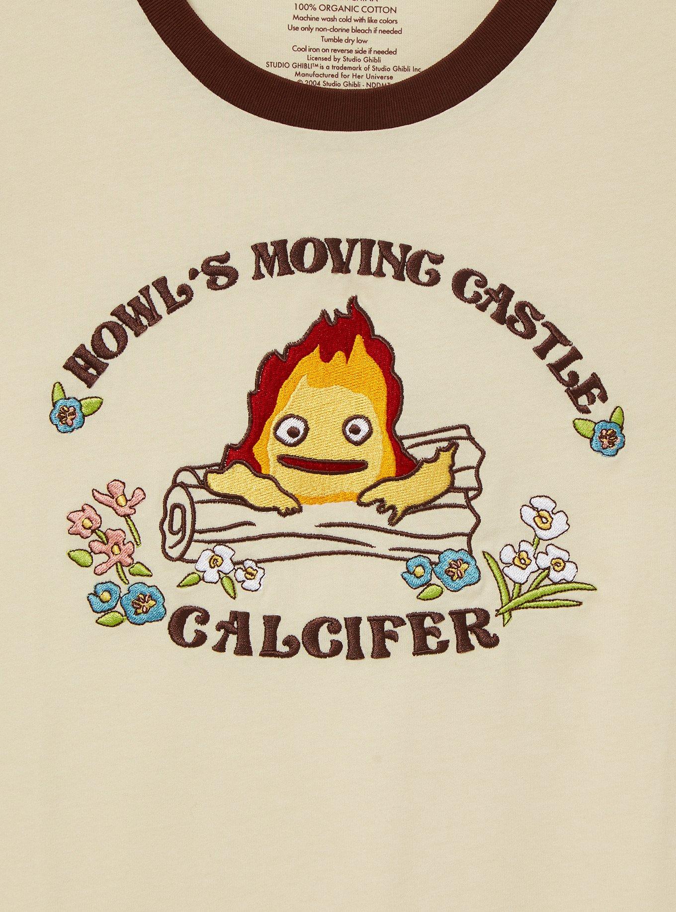 Her Universe Studio Ghibli Howl's Moving Castle Calcifer Women's Plus Size Ringer T-Shirt — BoxLunch Exclusive, , hi-res