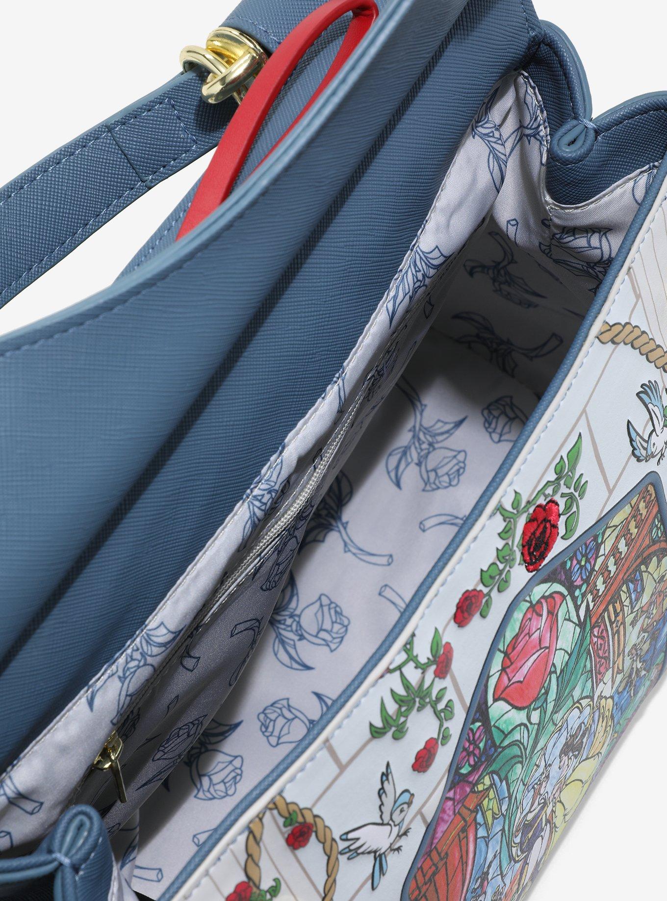 Loungefly Disney Beauty and the Beast Stained Glass Rose Handbag - BoxLunch Exclusive, , alternate