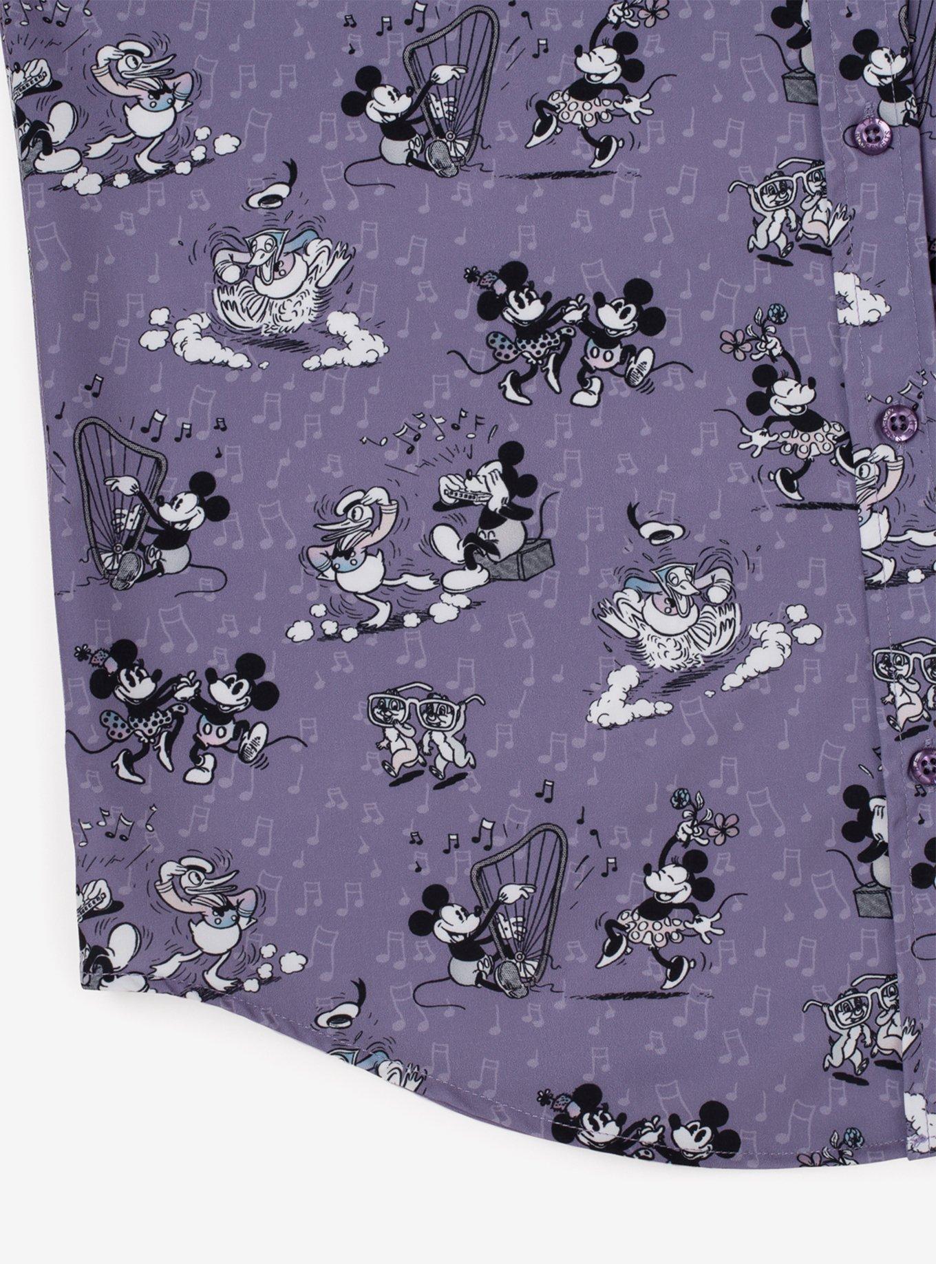 Disney100 x RSVLTS "Dancing Toons" Button-Up Shirt, PURPLE, alternate