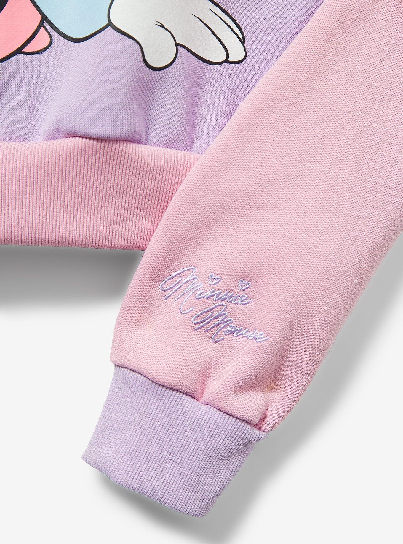 Disney Minnie Mouse Color Block Women's Cropped Hoodie