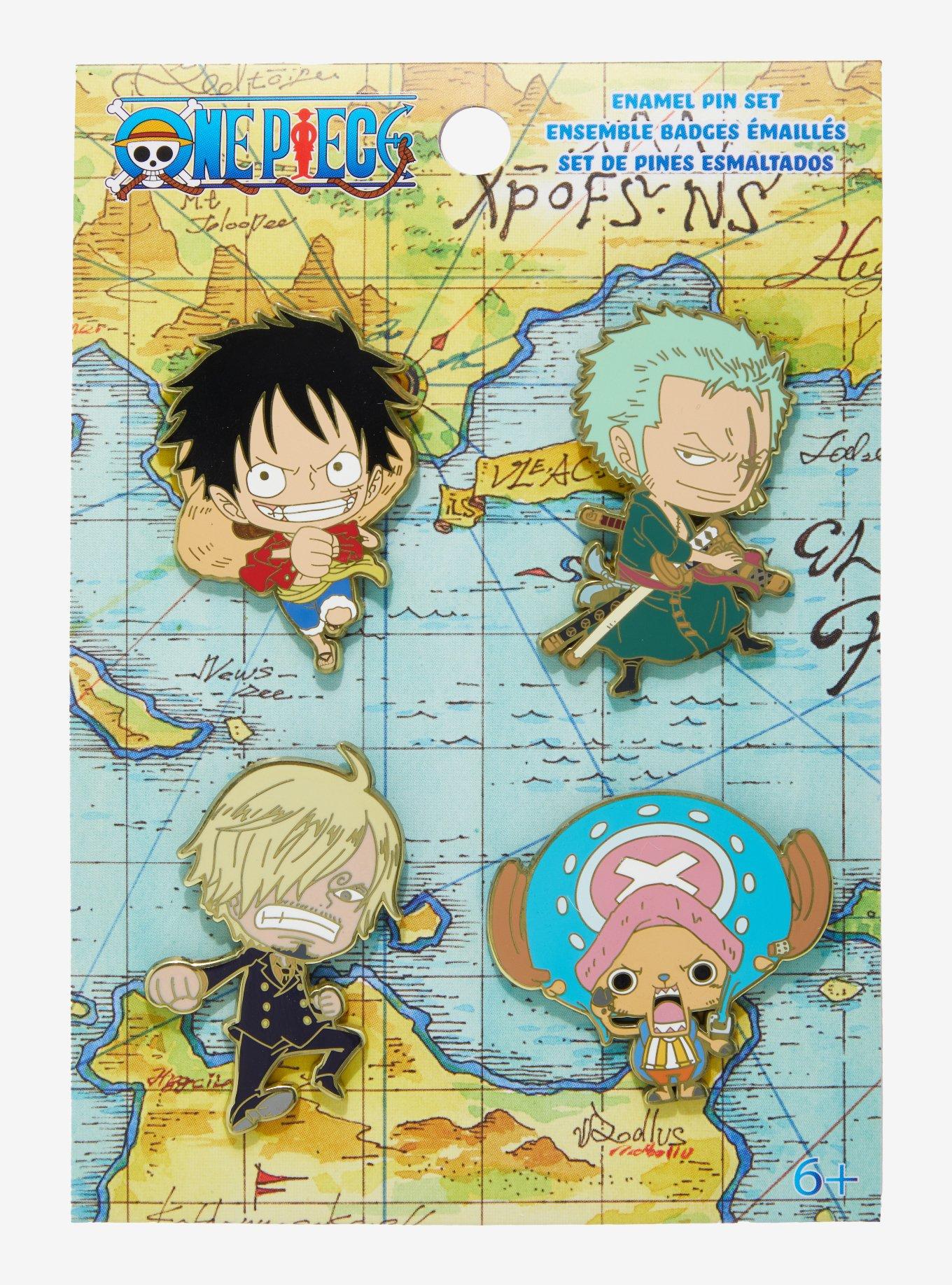 One Piece Chibi Group Enamel Pin Set, , alternate