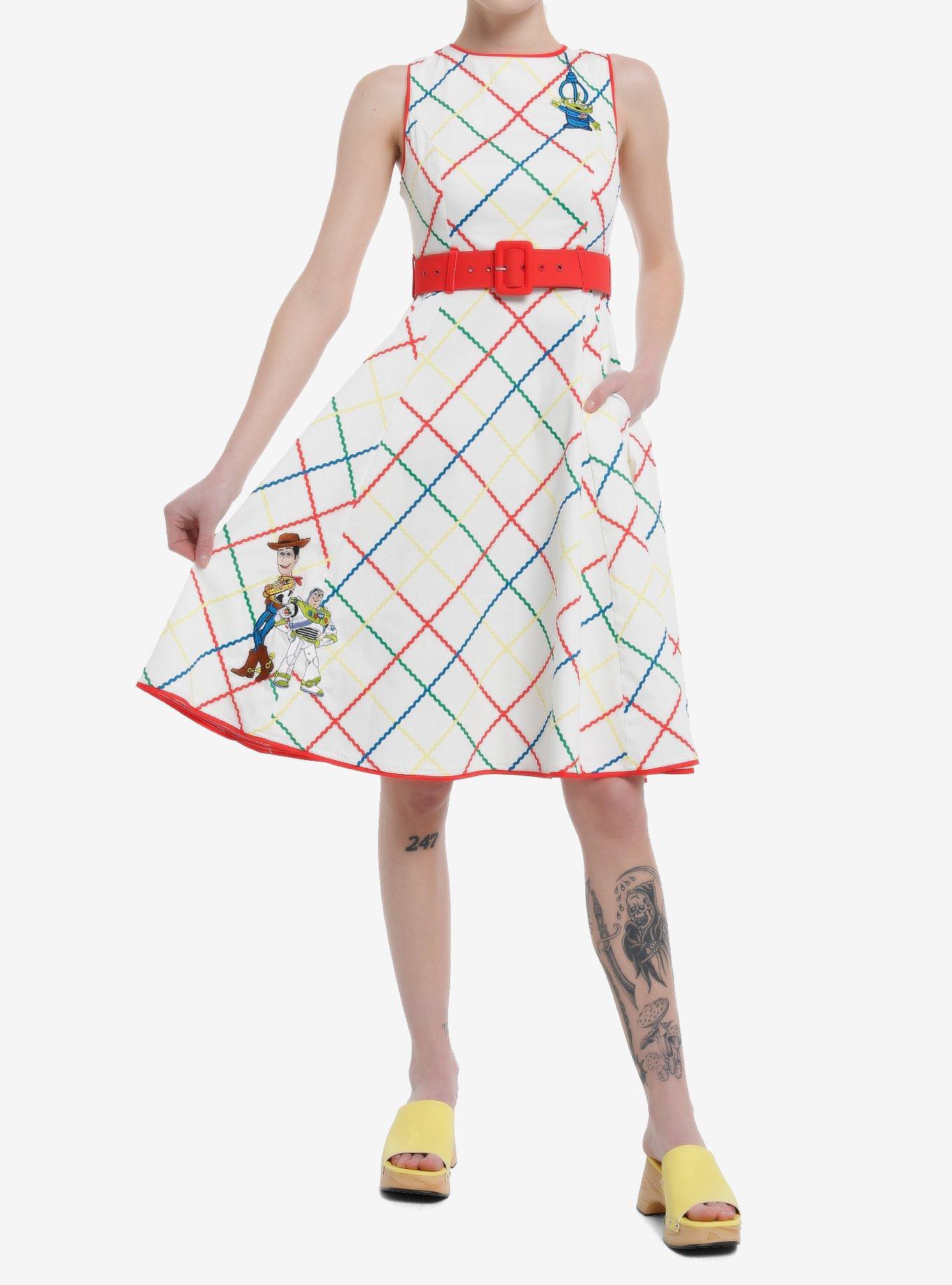 Her Universe Disney Pixar Toy Story Plaid Retro Belt Dress, , hi-res