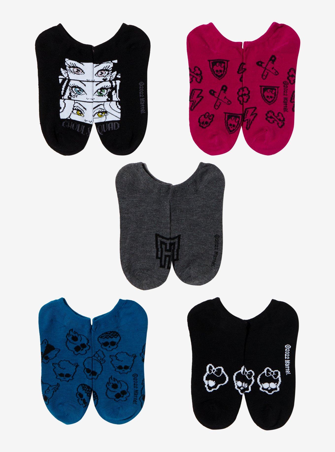 Monster High Icons No-Show Socks 5 Pair, , alternate