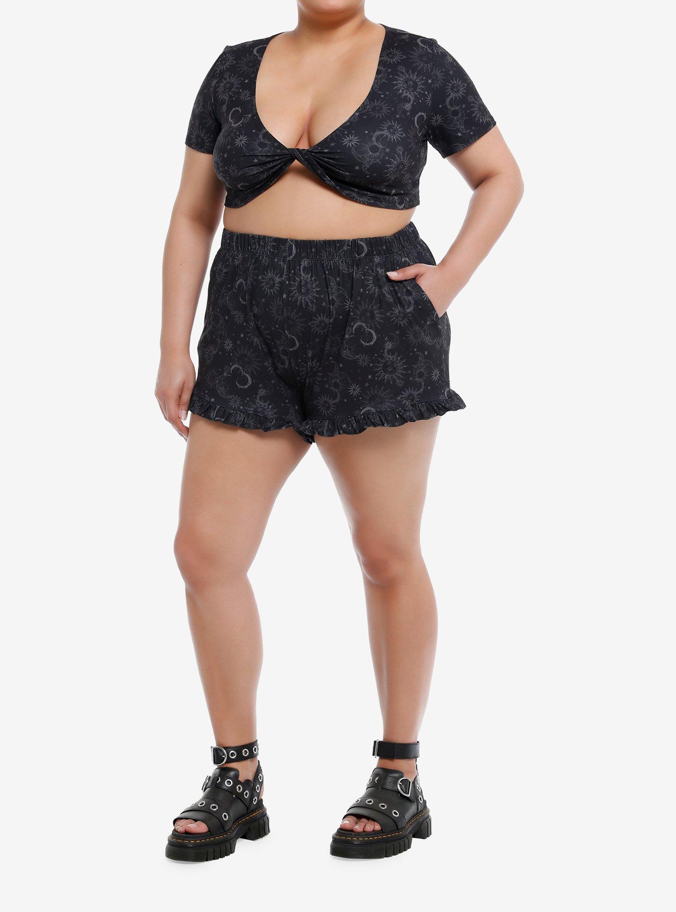 Cosmic Aura® Celestial Girls Lounge Set Plus Size, BLACK, alternate