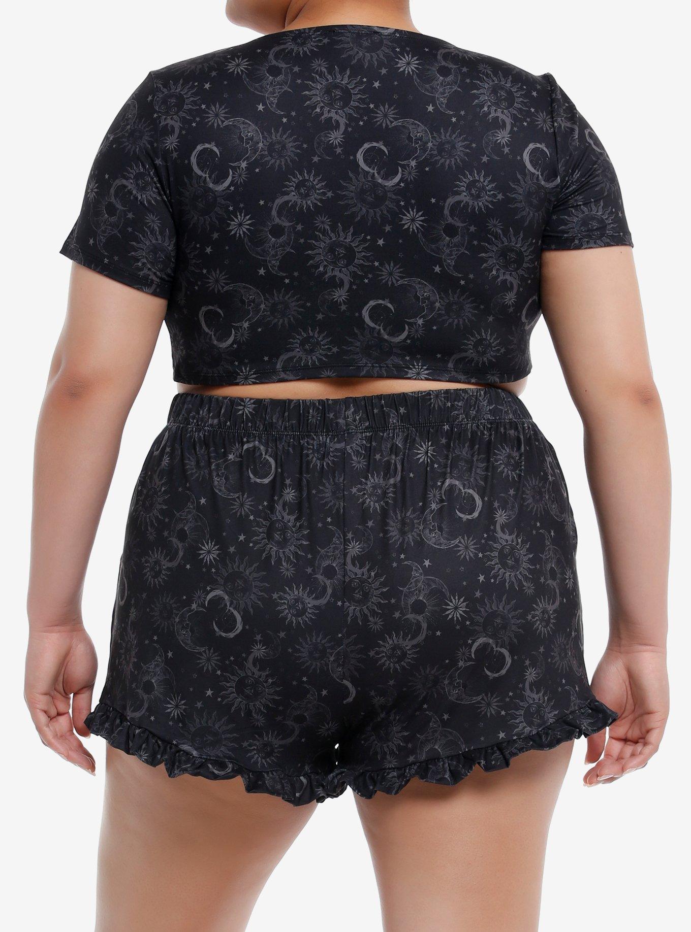 Cosmic Aura® Celestial Girls Lounge Set Plus Size, BLACK, alternate