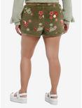 Froggie Mushroom Sherpa Girls Lounge Shorts Plus Size, SAGE, alternate