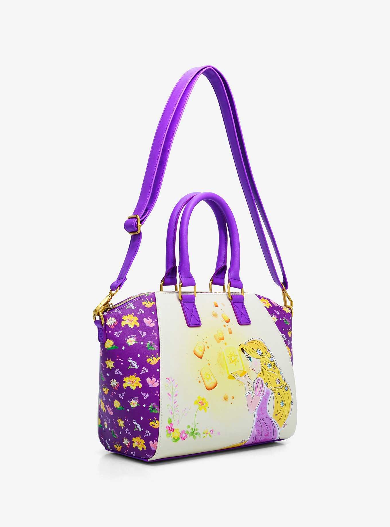 Loungefly Disney Tangled Flowers Satchel Bag, , hi-res