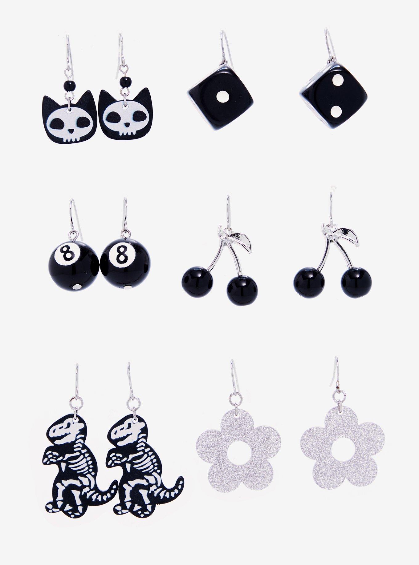 8 Ball Cherry Dice Drop Earrings, , hi-res