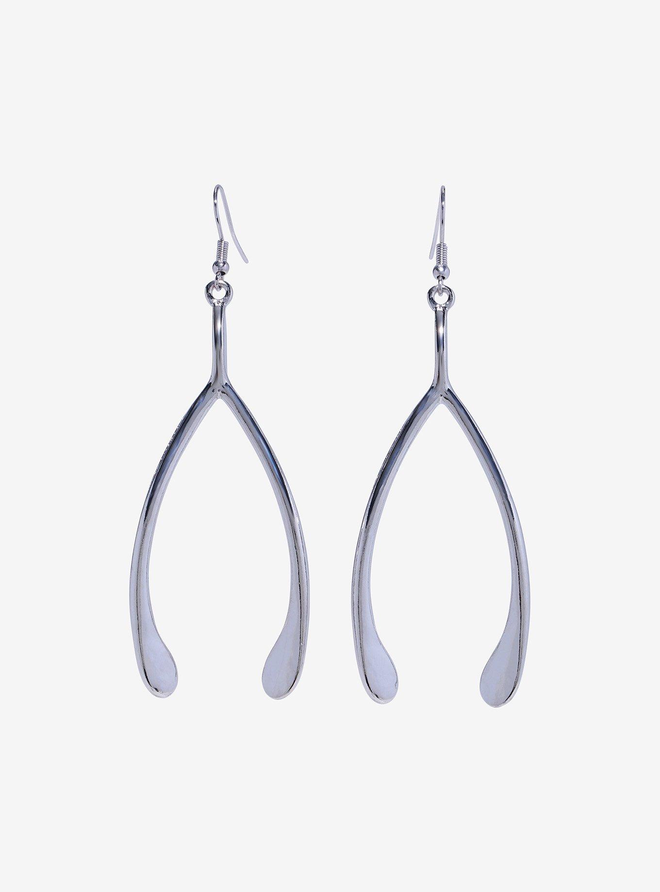 Wishbone Drop Earrings, , alternate