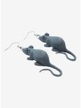 Grey Rat Figural Drop Earrings, , alternate