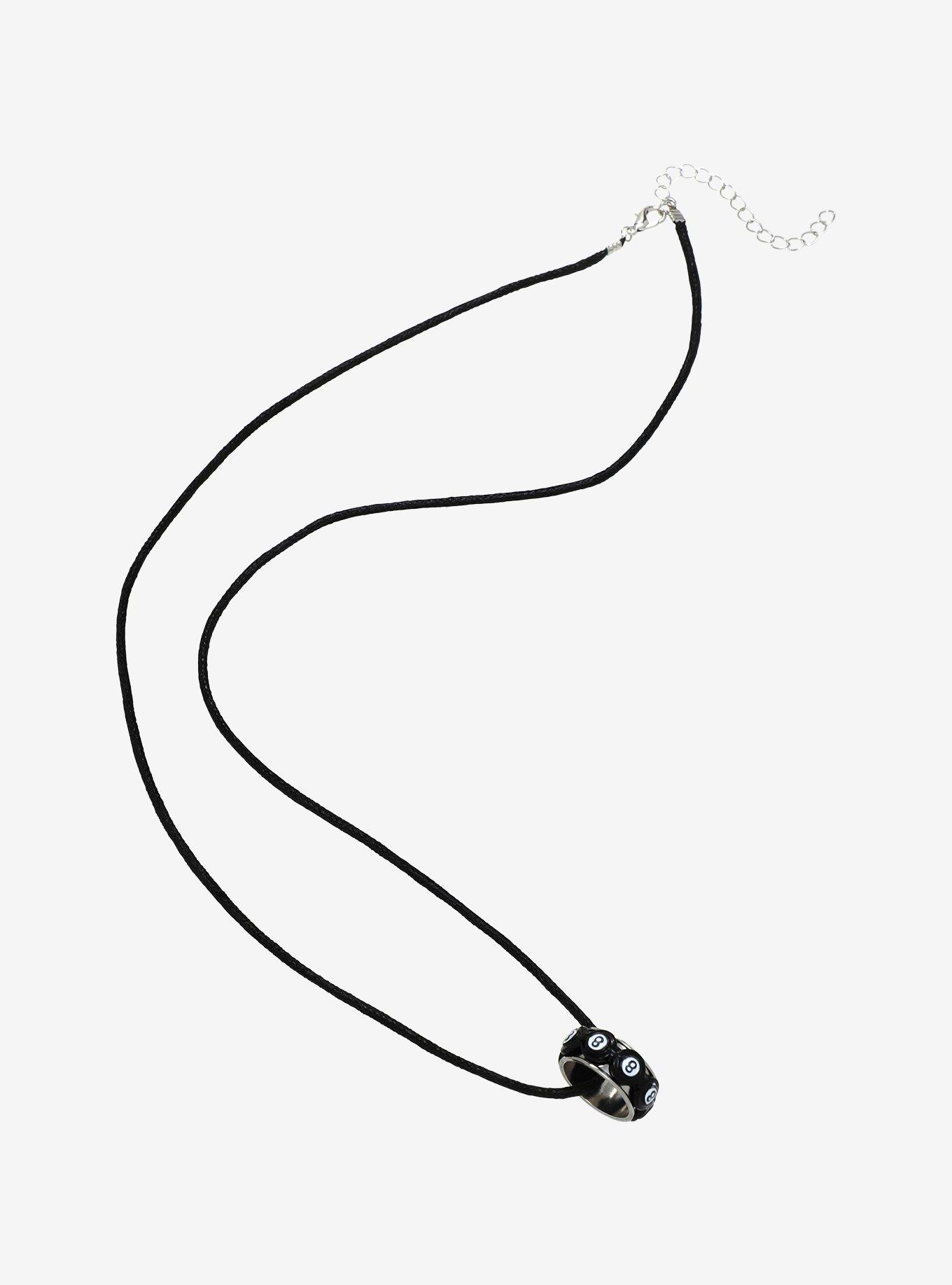 Social Collision® 8 Ball Spinner Ring Cord Necklace, , alternate
