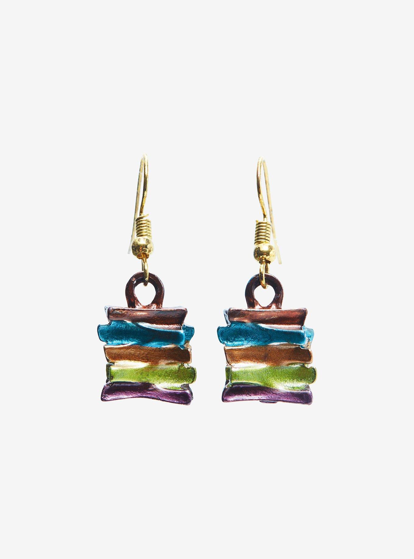 Thorn & Fable Stacked Books Earrings, , alternate