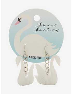 Sweet Society® Figural White Swan Earrings, , hi-res