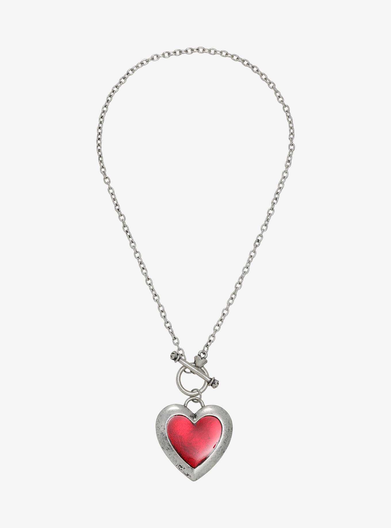 Heart Pendant Toggle Necklace, , hi-res