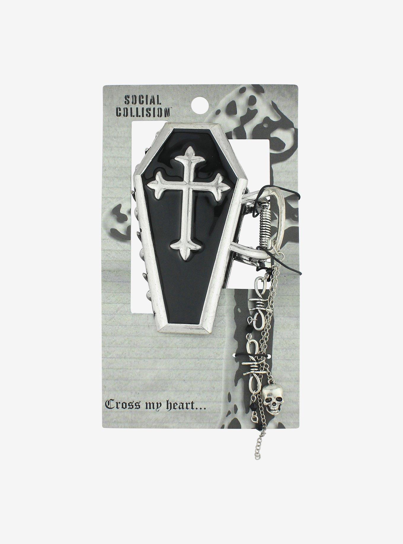 Social Collision® Coffin Chain Drops Claw Hair Clip, , hi-res