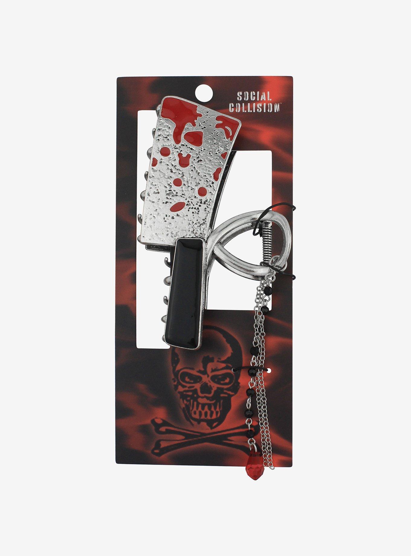 Social Collision® Bloody Hatchet Claw Hair Clip, , alternate