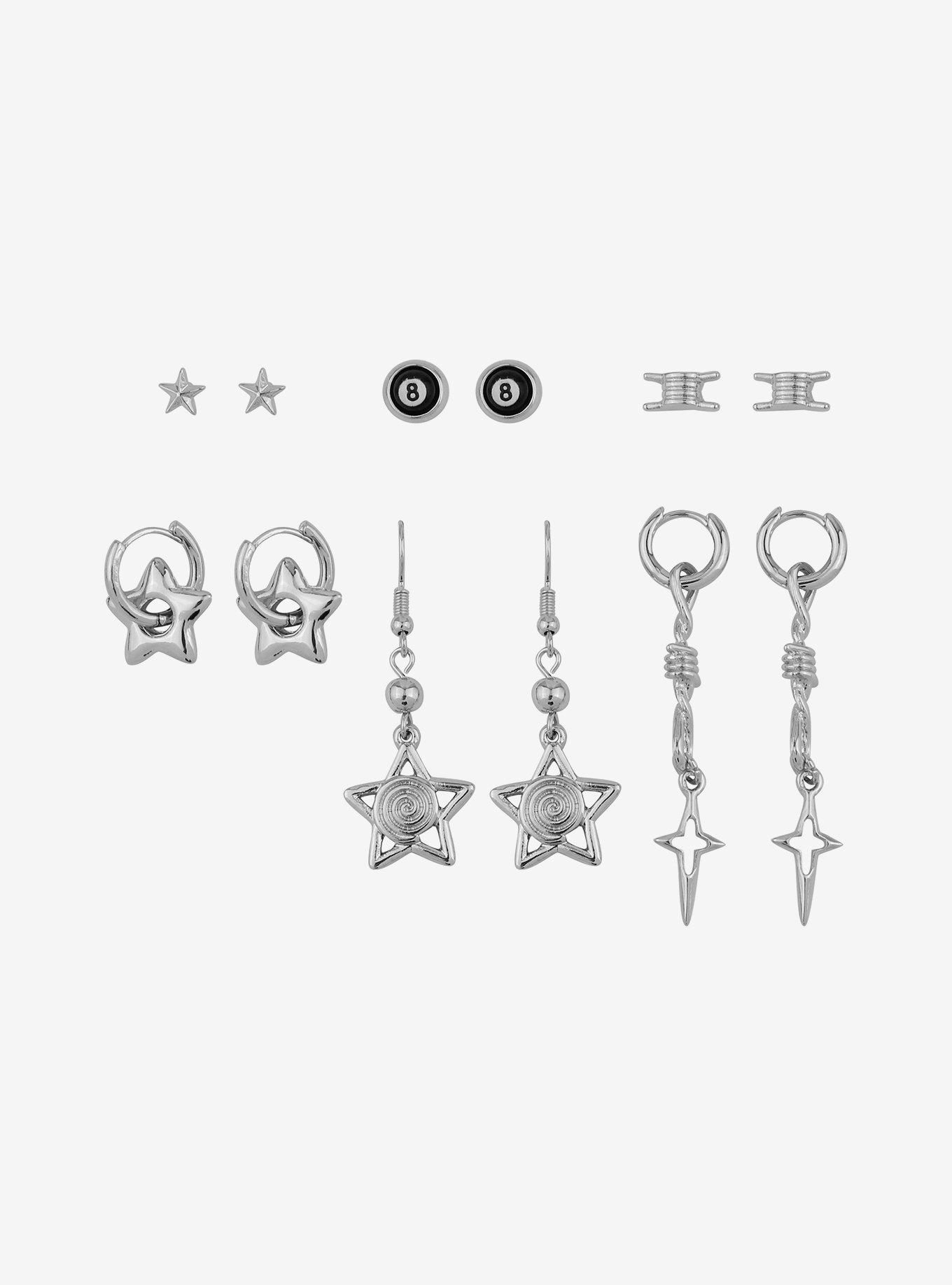 Social Collision® 8 Ball & Star Earring Set, , alternate
