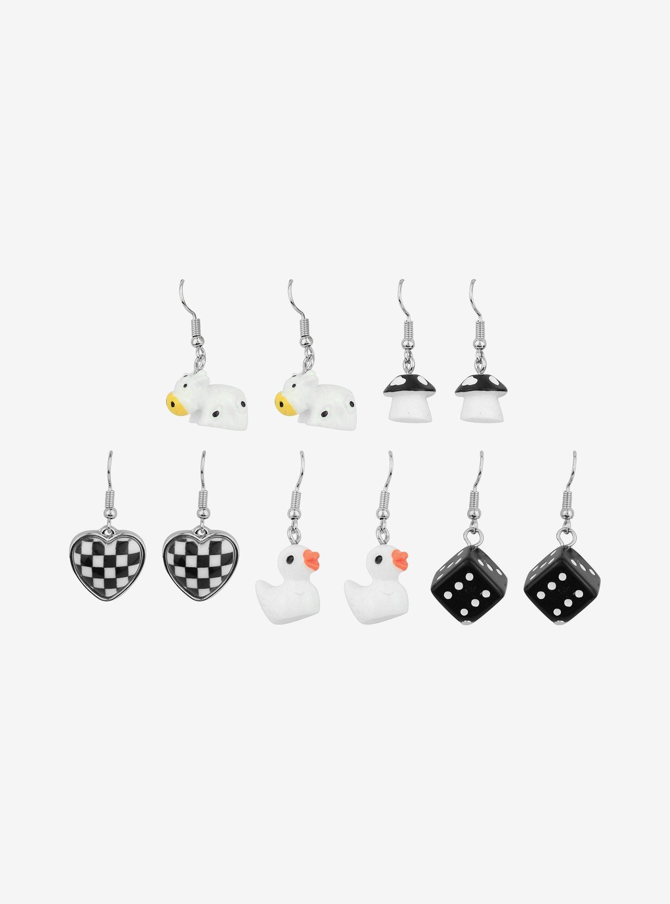 Dice & Farm Animals Drop Earring Set, , alternate