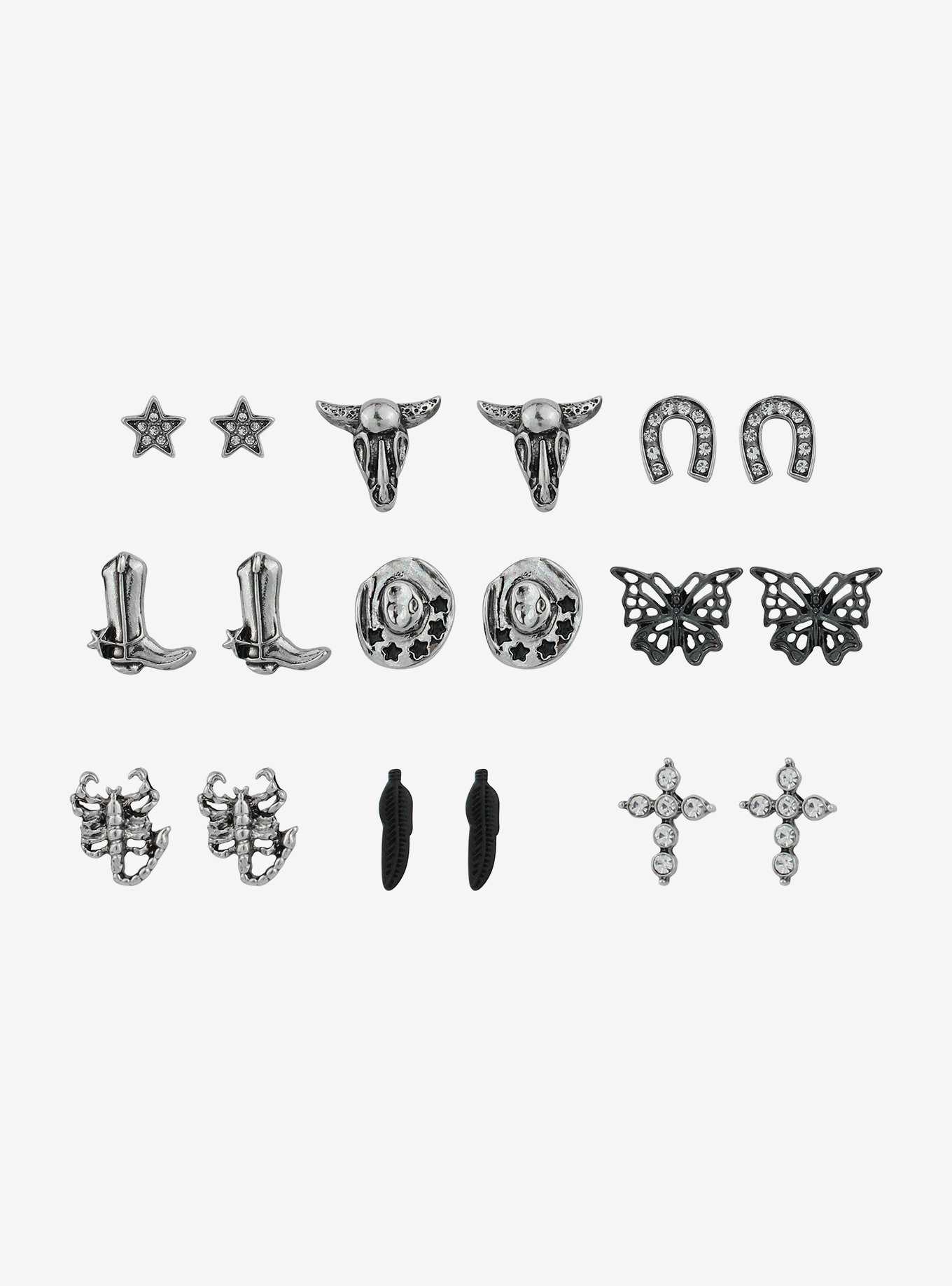 Social Collision® Gothic Western Stud Earring Set, , hi-res