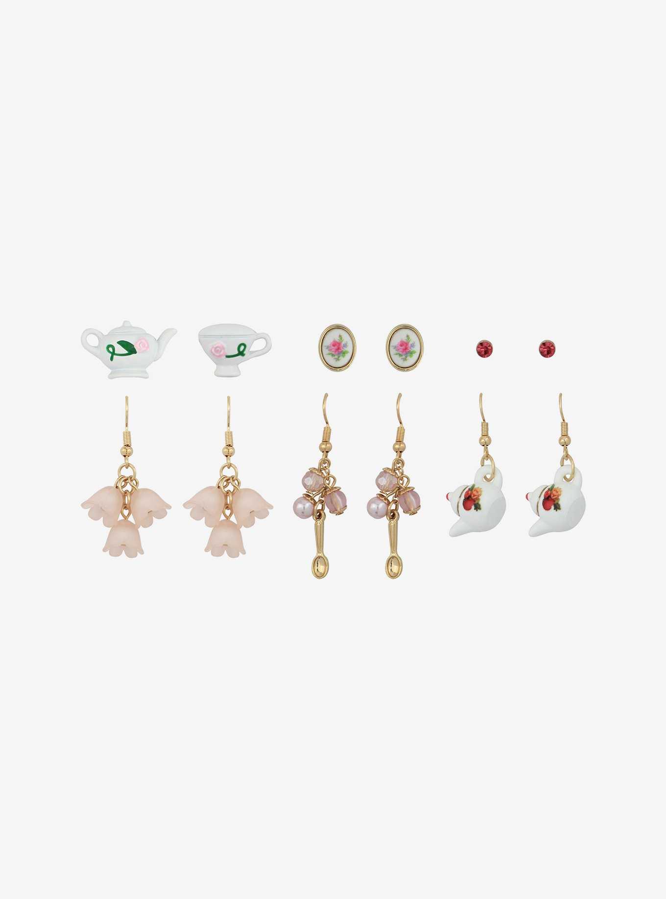 Thorn & Fable Floral Tea Party Earring Set, , hi-res