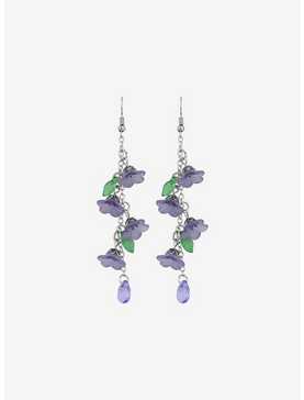 Thorn & Fable Purple Floral Drop Earrings, , hi-res