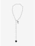 Social Collision® Barbed Wire Cross Lariat Necklace, , alternate